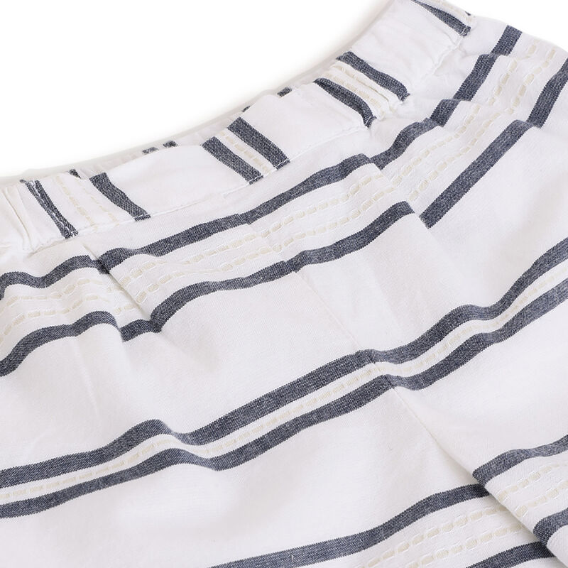 Girls White and Blue Striped Shorts image number 2